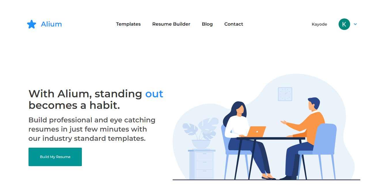 Alium Landing Page